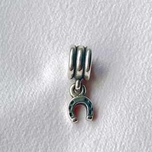 Pandora silver horse shoe dangle charm